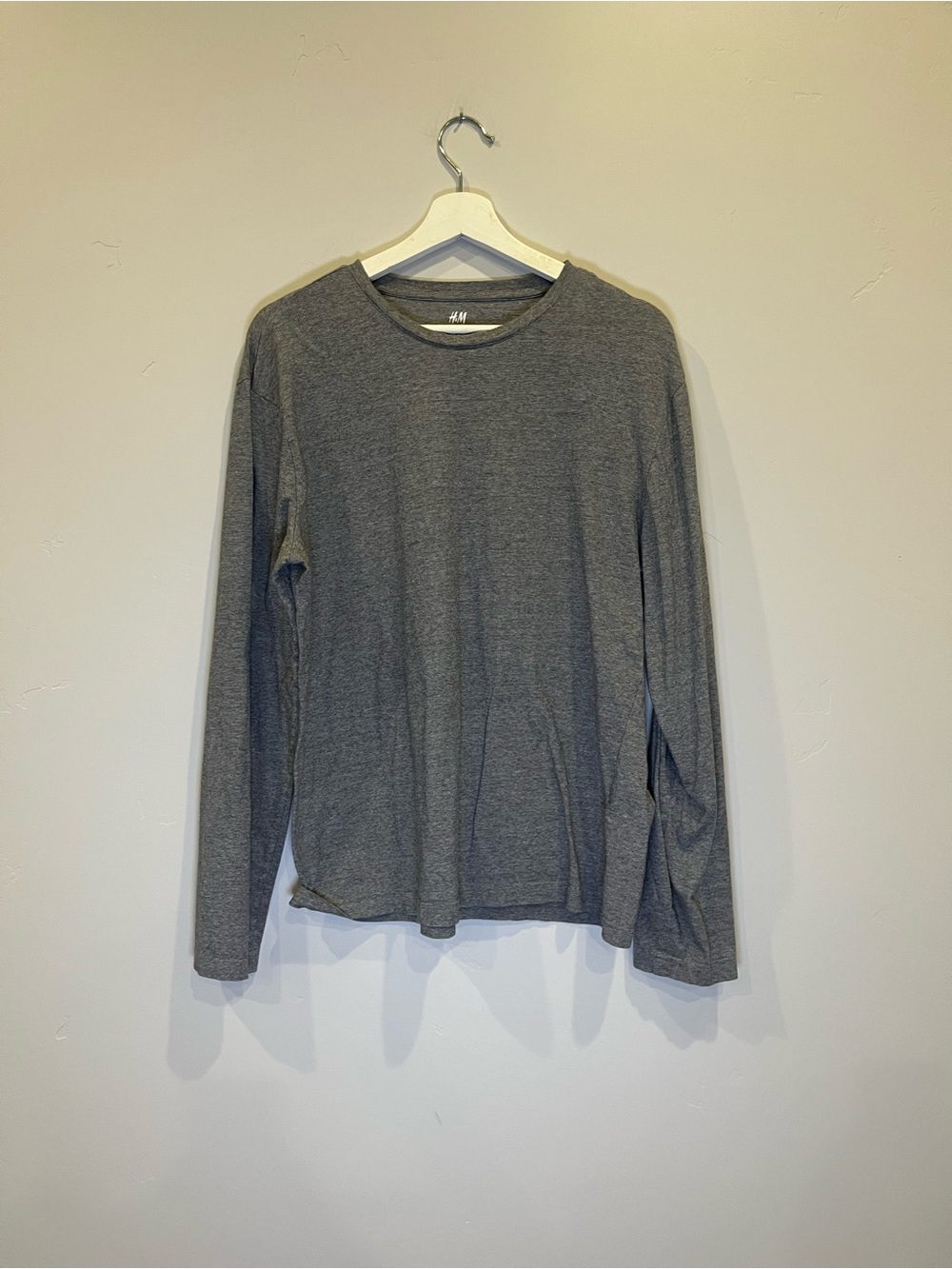 H&M Men's Long-Sleeve Crewneck Shirt - Heather Gray